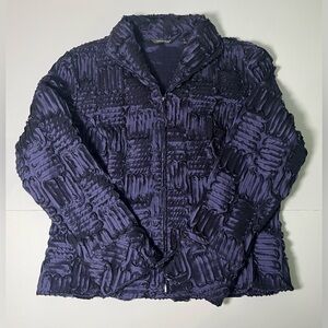 Samuel Dong Whimsigoth Textured Ribbon Zip Jacket Purple